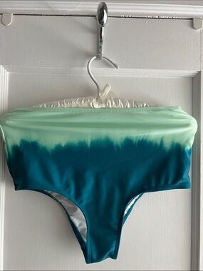 Old Navy Ombre Mint to Teal High-Waist Bikini Bottom